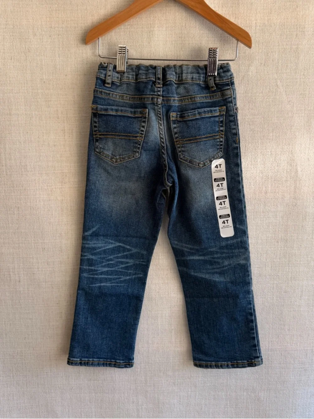 The Children's Place Medium Blue Denim Jeans with Contrast Stitching 4T